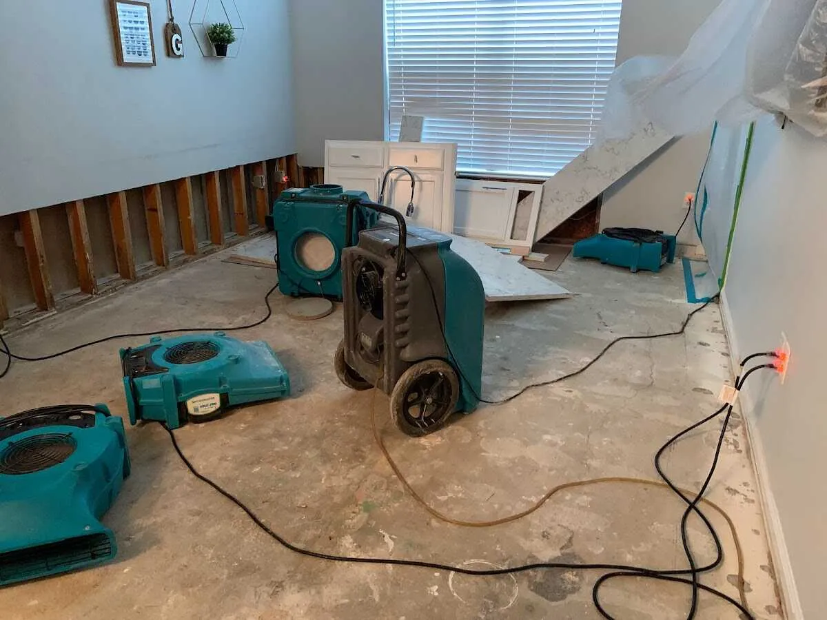 Dehumidifier in flood-cut room for Water Extraction & Removal in James Island